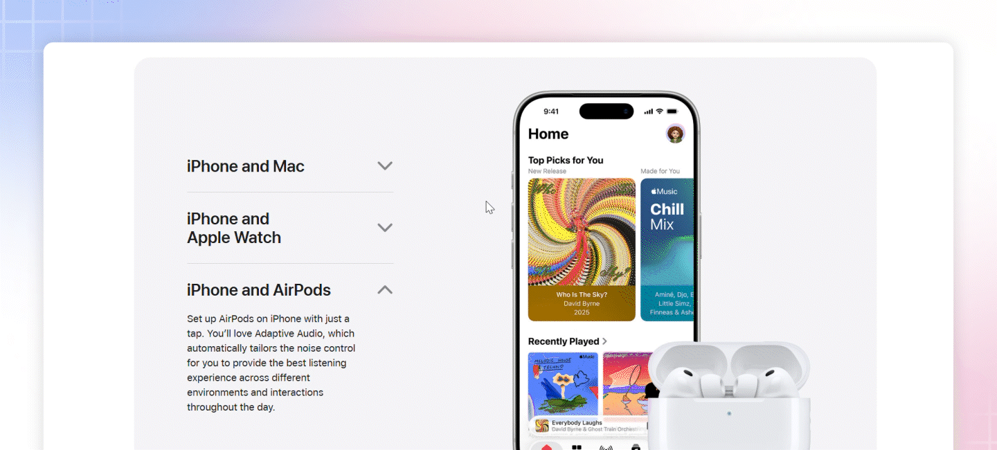 1 - Apple Best accordion UI Design Examples