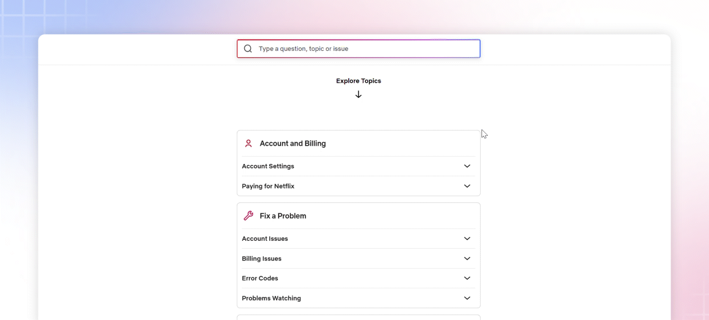 4 - Netflix Help Center Accordion